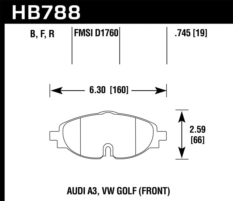 Hawk 15-17 VW Golf / Audi A3/A3 Quattro Performance Ceramic Street Front Brake Pads-Brake Pads - Performance-Hawk Performance
