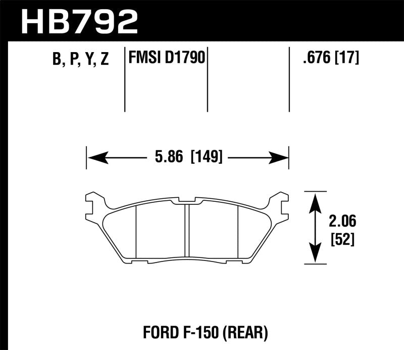 Hawk 15 Ford F-150 LTS Street Rear Brake Pads-Brake Pads - OE-Hawk Performance