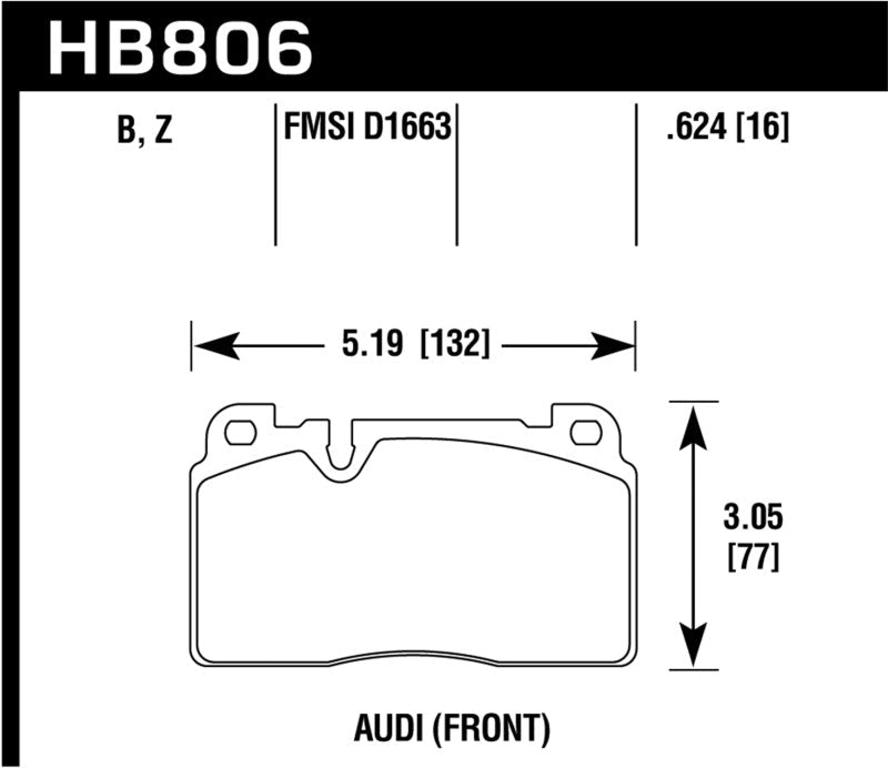 Hawk 16-17 Audi A6 HPS 5.0 Front Brake Pads-Brake Pads - Performance-Hawk Performance