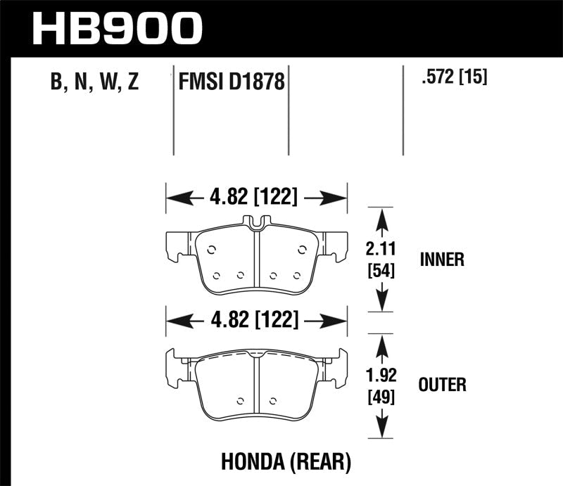 Hawk 16-19 Honda Civic DTC-30 Race Rear Brake Pads-Brake Pads - Racing-Hawk Performance