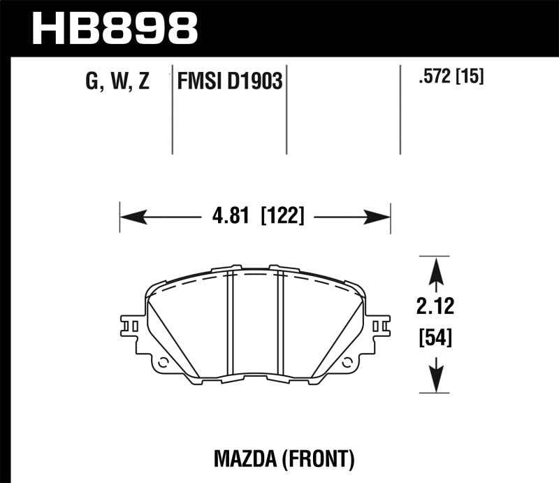 Hawk 17-19 Fiat 124 Spider HPS 5.0 Front Brake Pads-Brake Pads - Performance-Hawk Performance