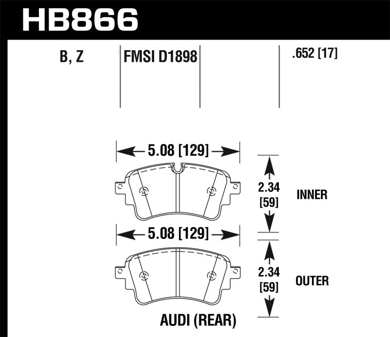 Hawk 18-19 Audi S5 HPS 5.0 Rear Brake Pads-Brake Pads - Performance-Hawk Performance