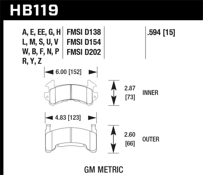 Hawk 1978-1979 Buick Century Custom HPS 5.0 Front Brake Pads-Brake Pads - Performance-Hawk Performance