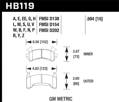 Hawk 1978-1979 Buick Century Custom HPS 5.0 Front Brake Pads-Brake Pads - Performance-Hawk Performance