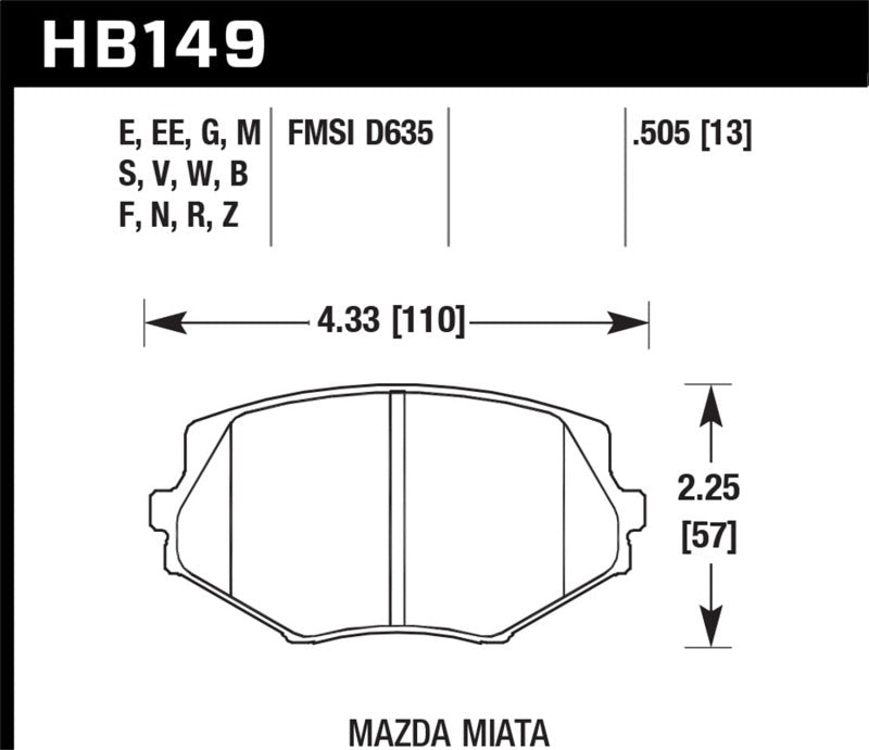 Hawk 1994-1997 Mazda Miata HPS 5.0 Front Brake Pads-Brake Pads - Performance-Hawk Performance
