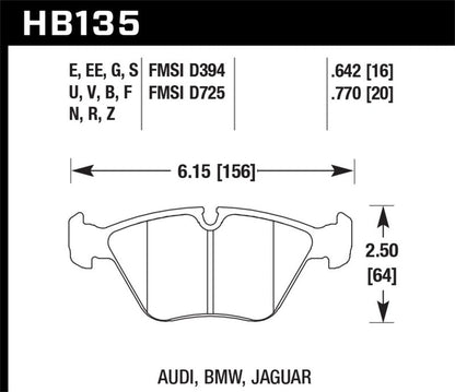 Hawk 1997 BMW E36 M3 Blue 9012 Race Front Brake Pads-Brake Pads - Racing-Hawk Performance