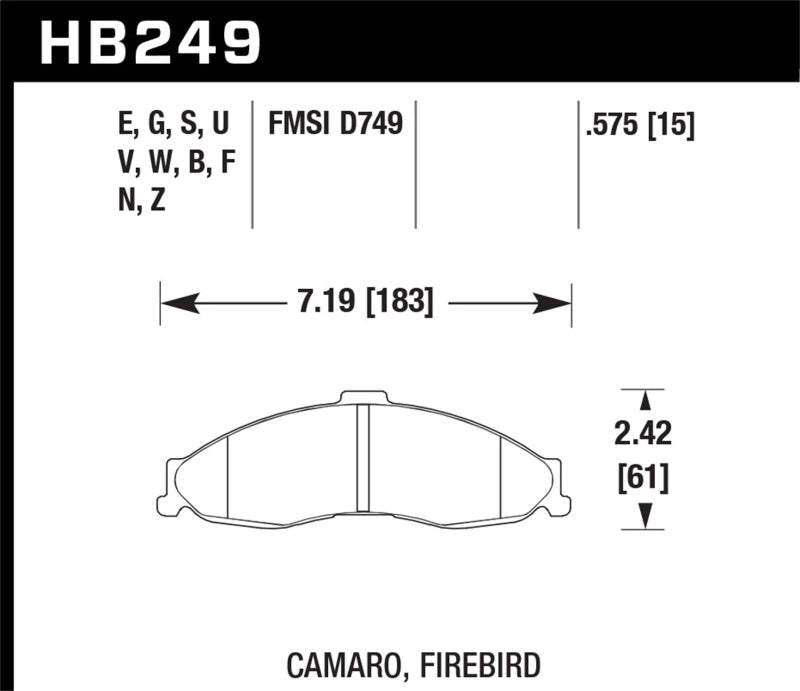 Hawk 1998-2002 Chevrolet Camaro SS 5.7 HPS 5.0 Front Brake Pads-Brake Pads - Performance-Hawk Performance