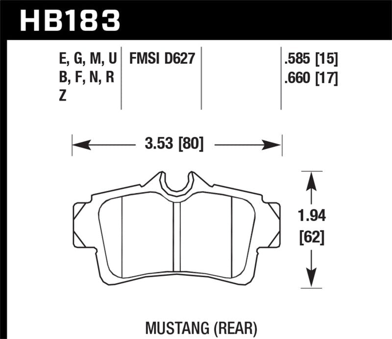 Hawk 2001-2001 Ford Mustang Bullitt 4.6 HPS 5.0 Rear Brake Pads-Brake Pads - Performance-Hawk Performance