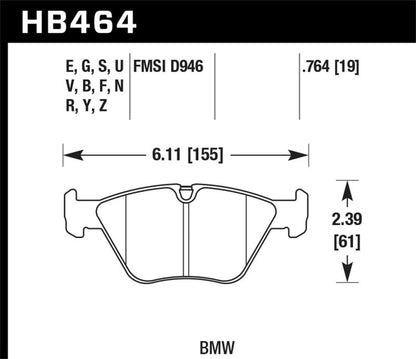 Hawk 2001-2006 BMW 330Ci HPS 5.0 Front Brake Pads-Brake Pads - Performance-Hawk Performance