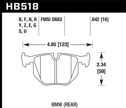Hawk 2001-2006 BMW 330Ci HPS 5.0 Rear Brake Pads-Brake Pads - Performance-Hawk Performance