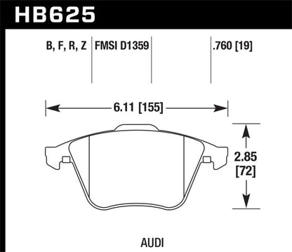 Hawk 2001-2010 Audi S3 European HPS 5.0 Front Brake Pads-Brake Pads - Performance-Hawk Performance