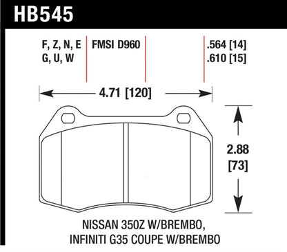 Hawk 2003-2004 Infiniti G35 (w/Brembo Brakes) HPS 5.0 Front Brake Pads-Brake Pads - Performance-Hawk Performance