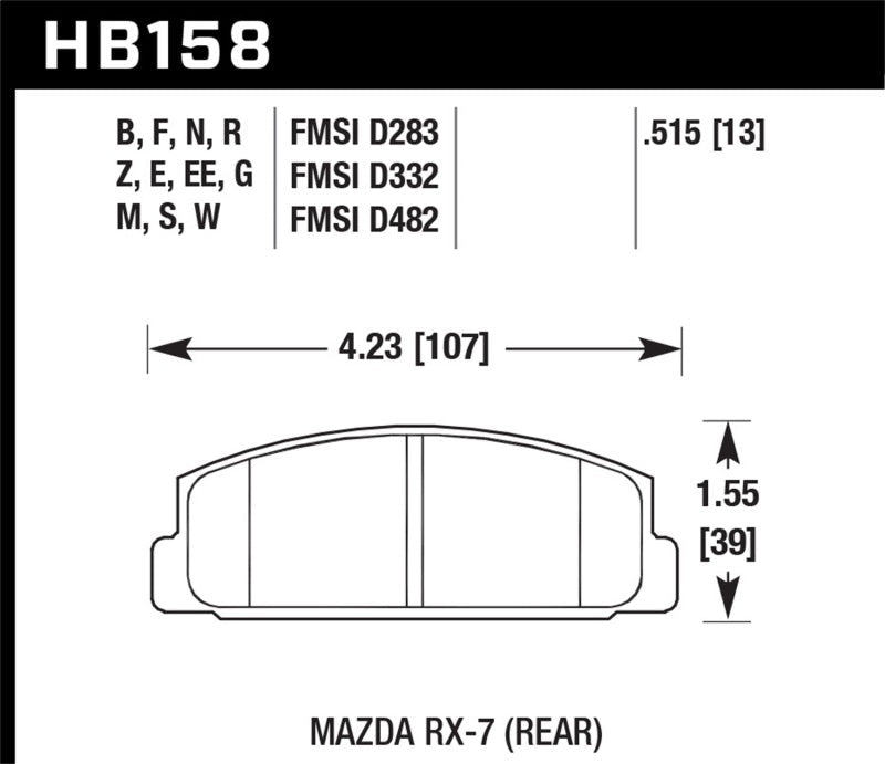 Hawk 2003-2005 Mazda 6 HPS 5.0 Rear Brake Pads-Brake Pads - Performance-Hawk Performance