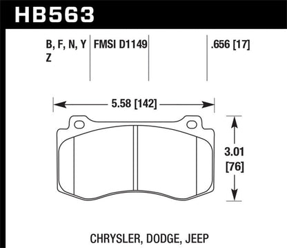 Hawk 2005-2014 Chrysler 300 C SRT8 6.1 HPS 5.0 Front Brake Pads-Brake Pads - Performance-Hawk Performance