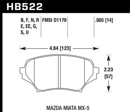 Hawk 2006-2006 Mazda MX-5 Miata Club Spec HPS 5.0 Front Brake Pads-Brake Pads - Performance-Hawk Performance