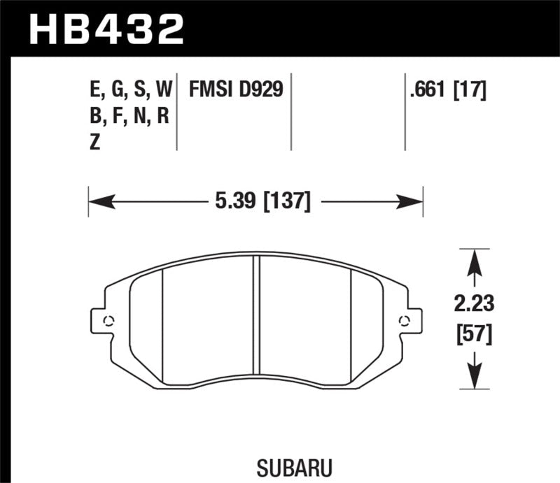 Hawk 2006-2006 Saab 9-2X 2.5i HPS 5.0 Front Brake Pads-Brake Pads - Performance-Hawk Performance