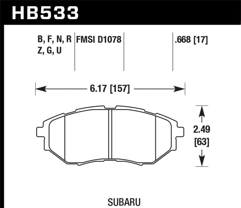 Hawk 2006-2007 Subaru B9 Tribeca Limited HPS 5.0 Front Brake Pads-Brake Pads - Performance-Hawk Performance