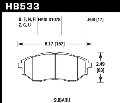 Hawk 2006-2007 Subaru B9 Tribeca Limited HPS 5.0 Front Brake Pads-Brake Pads - Performance-Hawk Performance