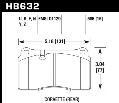 Hawk 2007-2015 Volkswagen Tourareg Base/V6/V6-Sport/TDI HPS 5.0 Performance Rear Brake Pads-Brake Pads - Performance-Hawk Performance