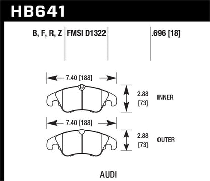 Hawk 2009-2014 Audi A4 HPS 5.0 Front Brake Pads-Brake Pads - Performance-Hawk Performance