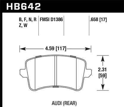 Hawk 2009-2014 Audi A4 HPS 5.0 Rear Brake Pads-Brake Pads - Performance-Hawk Performance