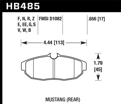 Hawk 2011-2012 Ford Mustang 5.0L Perf. 5.0 (w/Brembo Brakes) High Perf. Street 5.0 Rear Brake Pads-Brake Pads - Performance-Hawk Performance