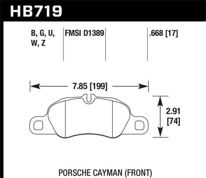 Hawk 2013-2016 Porsche 911 Series Performance Ceramic Front Brake Pads (Does not fit S models)-Brake Pads - Performance-Hawk Performance