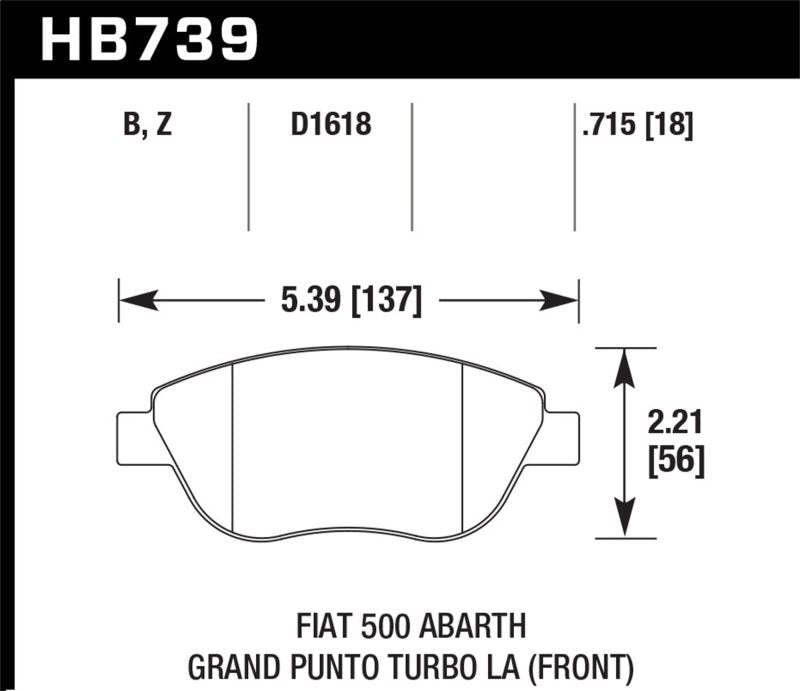 Hawk 2013 Fiat 500 Abarth Front HPS 5.0 Street Brake Pads-Brake Pads - Performance-Hawk Performance