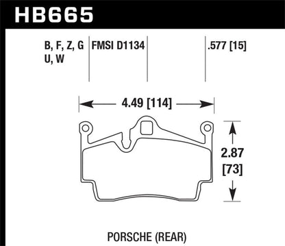 Hawk 2014-2015 Porsche Cayman Performance Ceramic Street Rear Brake Pads-Brake Pads - Performance-Hawk Performance
