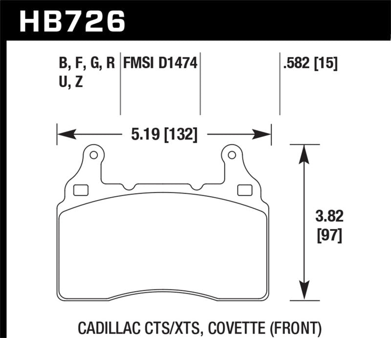Hawk 2014 Chevrolet Corvette PC Front Brake Pads-Brake Pads - Performance-Hawk Performance
