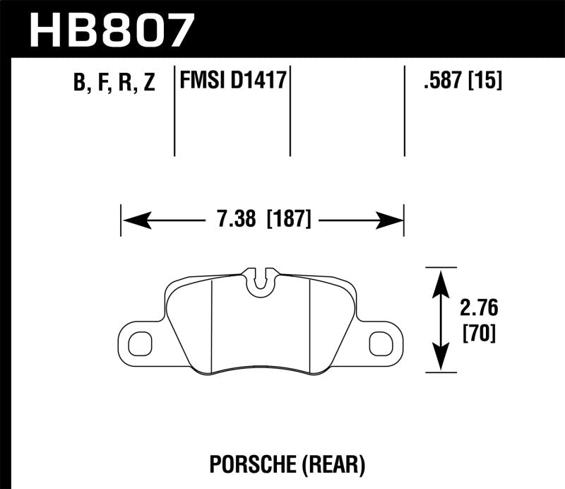 Hawk 2014 Porsche 911 HPS 5.0 Rear Brake Pads-Brake Pads - Performance-Hawk Performance