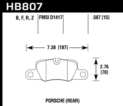 Hawk 2014 Porsche 911 HPS 5.0 Rear Brake Pads-Brake Pads - Performance-Hawk Performance