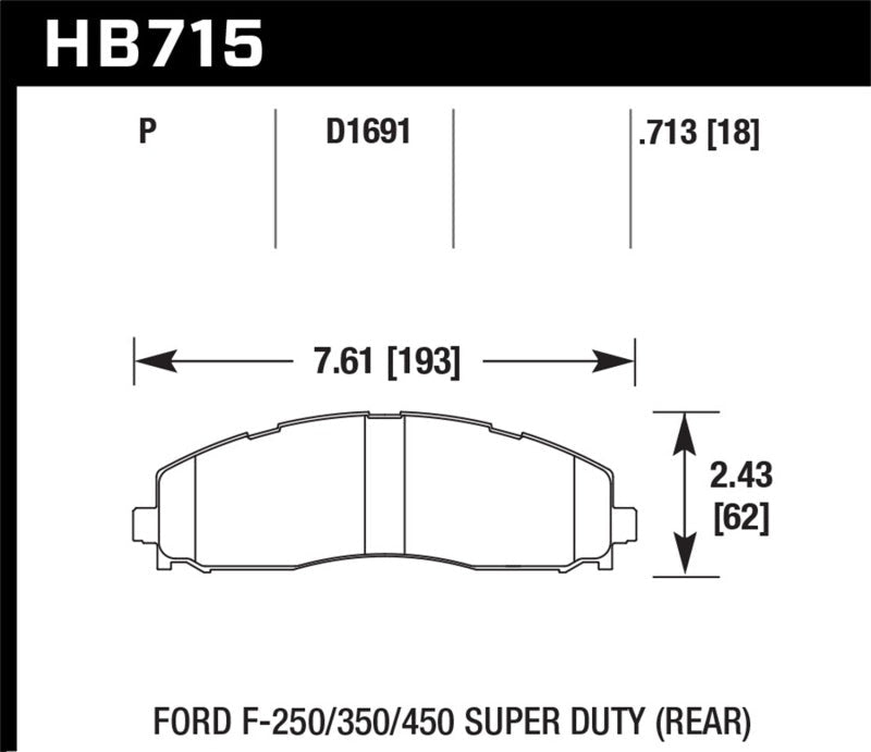Hawk 2015 Ford F-250/350/450 Super Duty Rear Brake Pads-Brake Pads - Performance-Hawk Performance