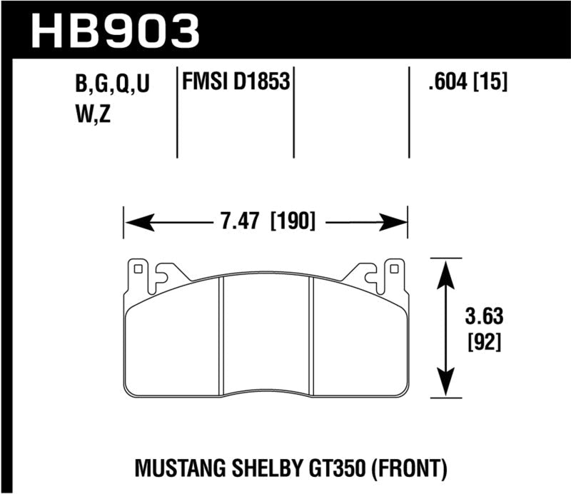 Hawk 2015 Ford Mustang DTC-60 Front Brake Pads-Brake Pads - Racing-Hawk Performance