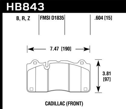 Hawk 2016 Cadillac CTS DTC-60 Race Front Brake Pads-Brake Pads - Racing-Hawk Performance