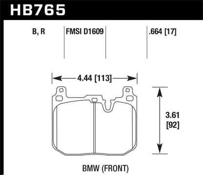 Hawk 2017 BMW 440i/M2-4 Black HP Plus Front Brake Pads-Brake Pads - Racing-Hawk Performance