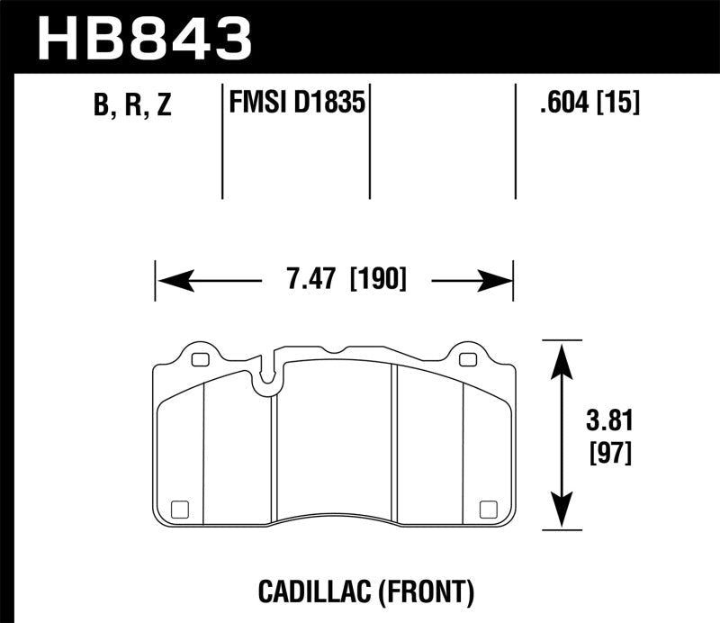 Hawk 2018 Chevrolet Camaro ZL1 HPS 5.0 Front Brake Pads-Brake Pads - Performance-Hawk Performance