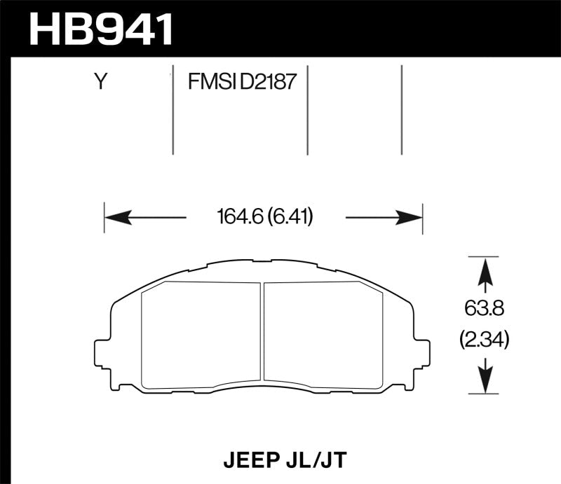 Hawk 2018 Jeep Wrangler Rubicon LTS Street Front Brake Pads-Brake Pads - OE-Hawk Performance