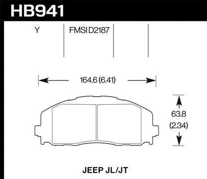 Hawk 2018 Jeep Wrangler Rubicon LTS Street Front Brake Pads-Brake Pads - OE-Hawk Performance