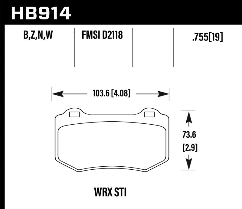 Hawk 2018 Subaru WRX STI Performance Ceramic Street Brake Pads-Brake Pads - Performance-Hawk Performance