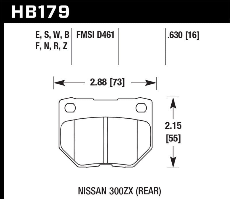 Hawk 2/1989-1996 Nissan 300ZX Base (Excl. Turbo) HPS 5.0 Rear Brake Pads-Brake Pads - Performance-Hawk Performance