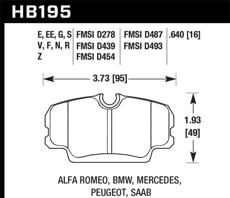 Hawk 84-4/91 BMW 325 (E30) HT-10 HPS Street Front Brake Pads-Brake Pads - Performance-Hawk Performance