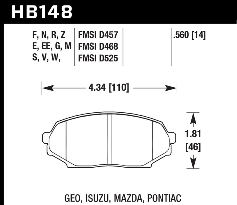 Hawk 89-93 Miata HPS Street Front Brake Pads (D525)-Brake Pads - Performance-Hawk Performance