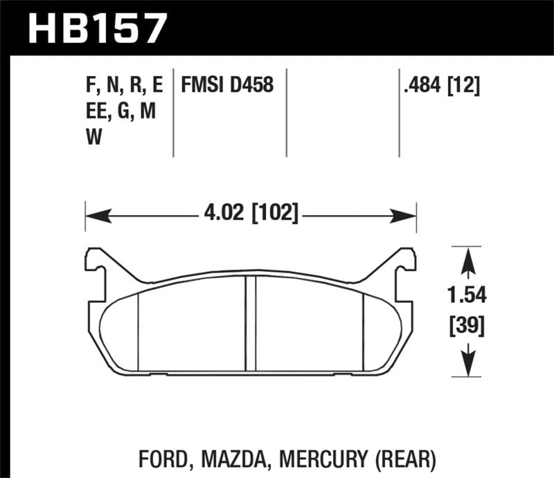 Hawk 91-96 Ford Escort GT / 90-93 Mazda Miata DTC-60 Rear Race Brake Pads-Brake Pads - Racing-Hawk Performance