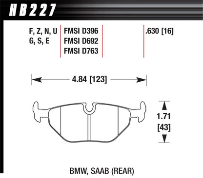 Hawk 92-98 BMW 318i DTC-30 Race Rear Brake Pads-Brake Pads - Racing-Hawk Performance
