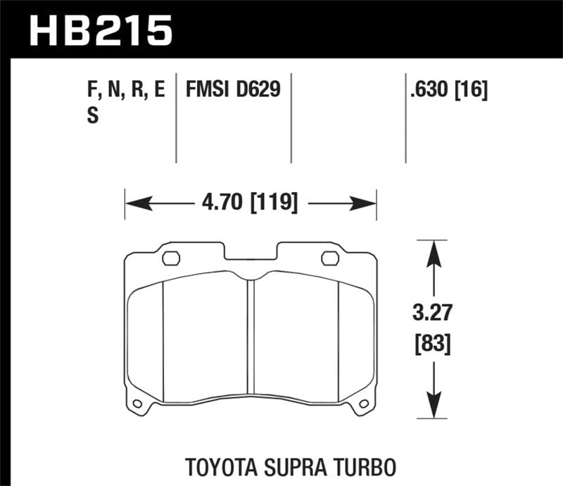 Hawk 93-98 Toyota Supra TT HPS Street Front Brake Pads-Brake Pads - Performance-Hawk Performance