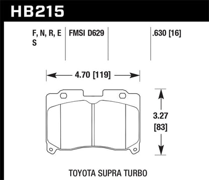 Hawk 93-98 Toyota Supra TT HPS Street Front Brake Pads-Brake Pads - Performance-Hawk Performance