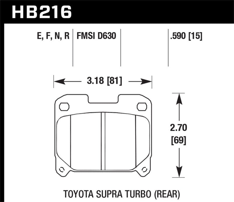 Hawk 93-98 Toyota Supra TT HPS Street Rear Brake Pads-Brake Pads - Performance-Hawk Performance