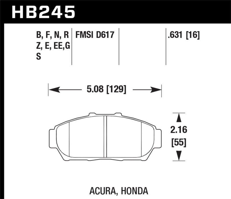 Hawk 94-01 Acura Integra (excl Type R) DTC-60 Race Front Brake Pads-Brake Pads - Racing-Hawk Performance
