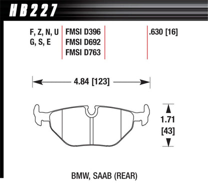 Hawk 95-99 BMW M3 E36 HPS Street Rear Brake Pads-Brake Pads - Performance-Hawk Performance